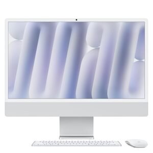 Apple 2024 iMac All-in-One Desktop Computer with M4 chip with 8-core CPU and 8-core GPU: Built for Apple Intelligence, 60.96 cm (24″) Retina Display, 16GB Unified Memory, 256GB SSD Storage; Silver