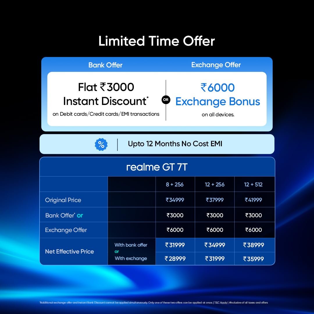 realme GT 7T (IceSense Blue,8GB+256GB) | MediaTek D8400 MAX | Strongest Battery Combo 7000mAh + 120W | AI 4K 60FPS Travel Camera | 360° Cooling IceSense Design with Graphene | 6000 nits Display - Image 11