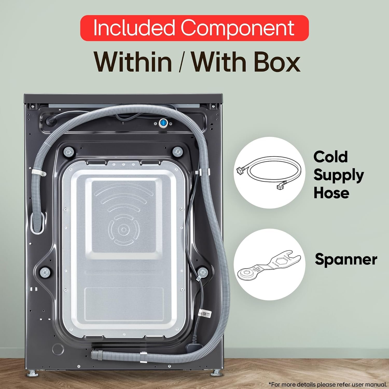 LG 9 Kg, 5 Star, AI Direct Drive Technology, Steam, 6 Motion DD & Wi-Fi Fully-Automatic Front Load Washing Machine (FHP1209Z5M, Intelligent & Convenient Fabric Care, Allergy Care, Middle Black) - Image 5